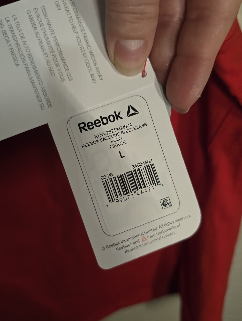 Reebok Women's Red Sleeveless Athletic Polo Tank Top Zip-Front Sz L - Picture 6 of 9